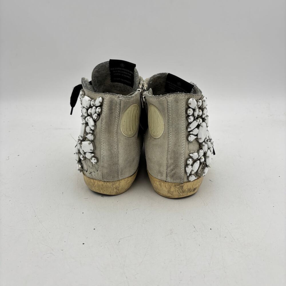 Golden Goose Francy Embelished Stones Hi Top Suede Sneaker Shoes Women's 39 US 9 - Picture 4 of 16